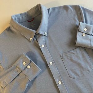 Western Rise Shirt Men L SLIM Wool Blend Button Down